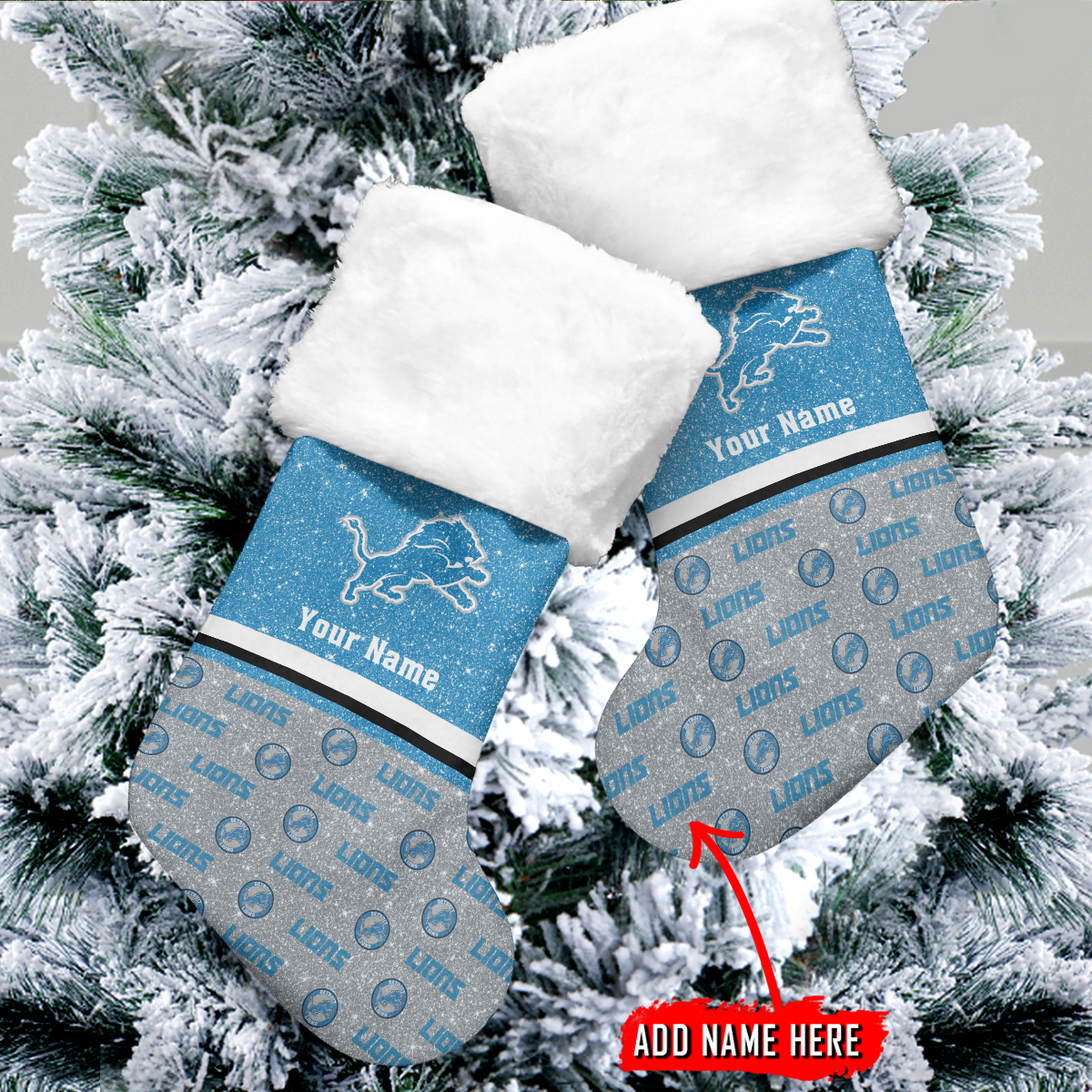 Sportswearmerch Detroit Lions NFL Personalized Christmas Socks For Fan