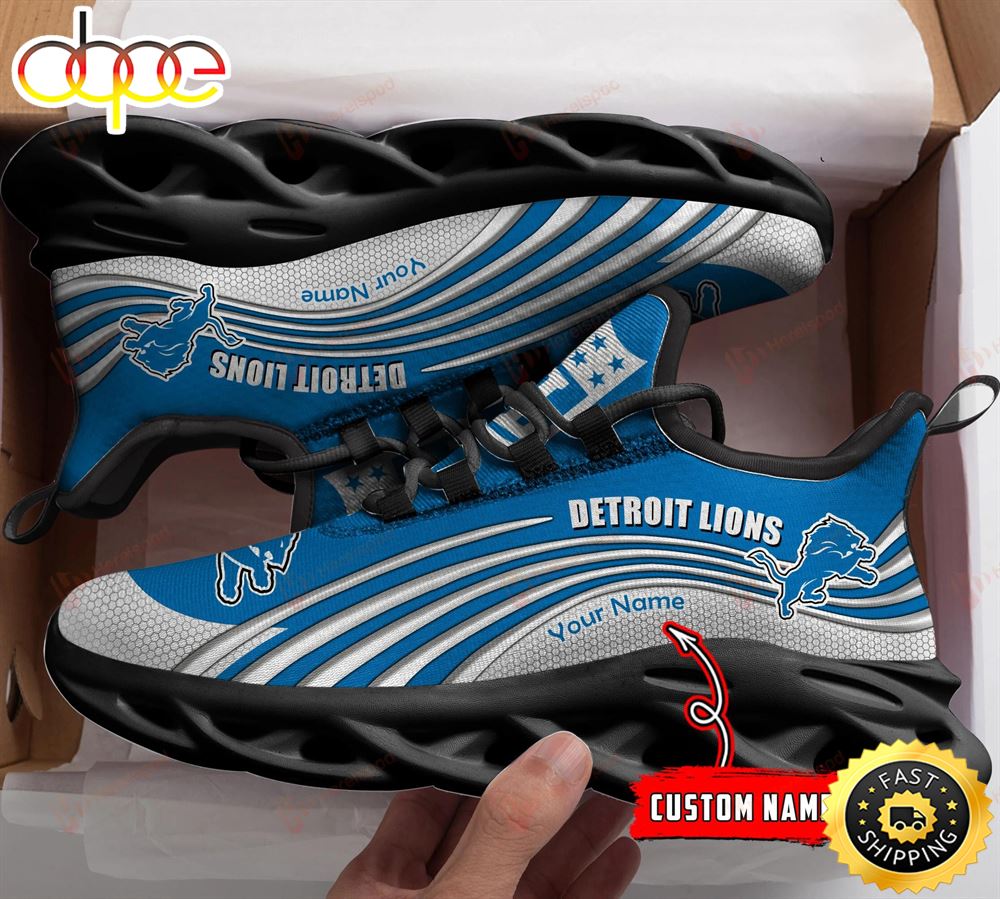 Sportswearmerch Detroit Lions NFL Personalized Max Soul Shoes Sneakers For Men And Women