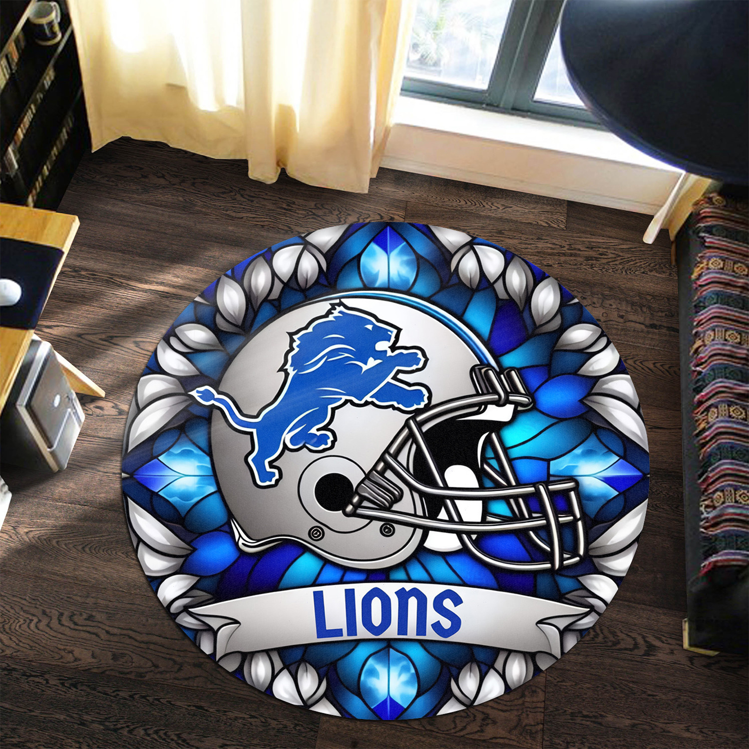 Sportswearmerch Detroit Lions NFL Round Rug For Fan