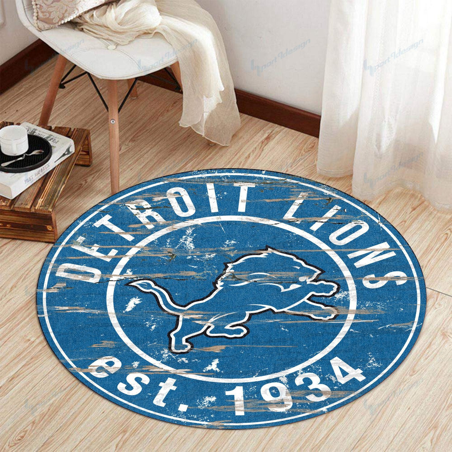 Sportswearmerch Detroit Lions NFL Round Rug For Fan