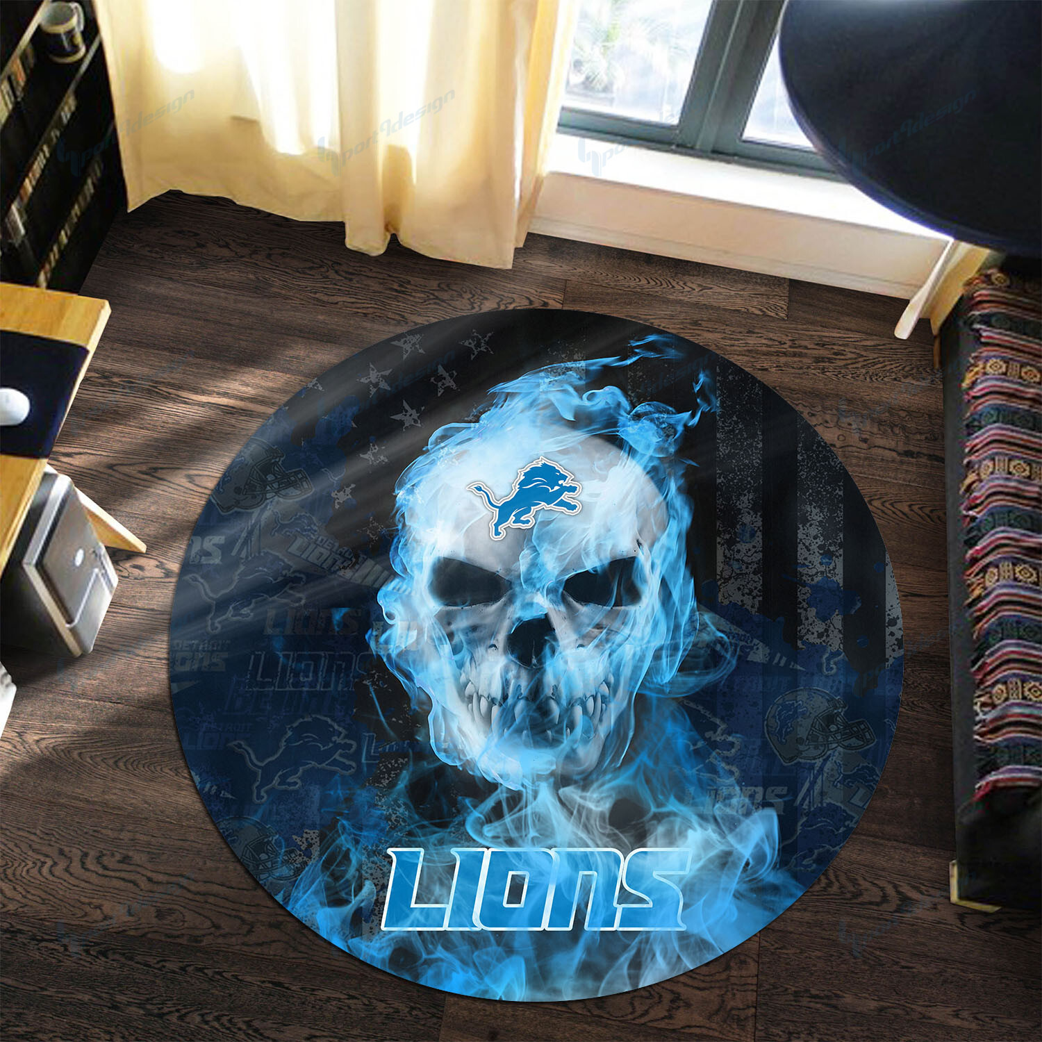 Sportswearmerch Detroit Lions NFL Round Rug For Fan