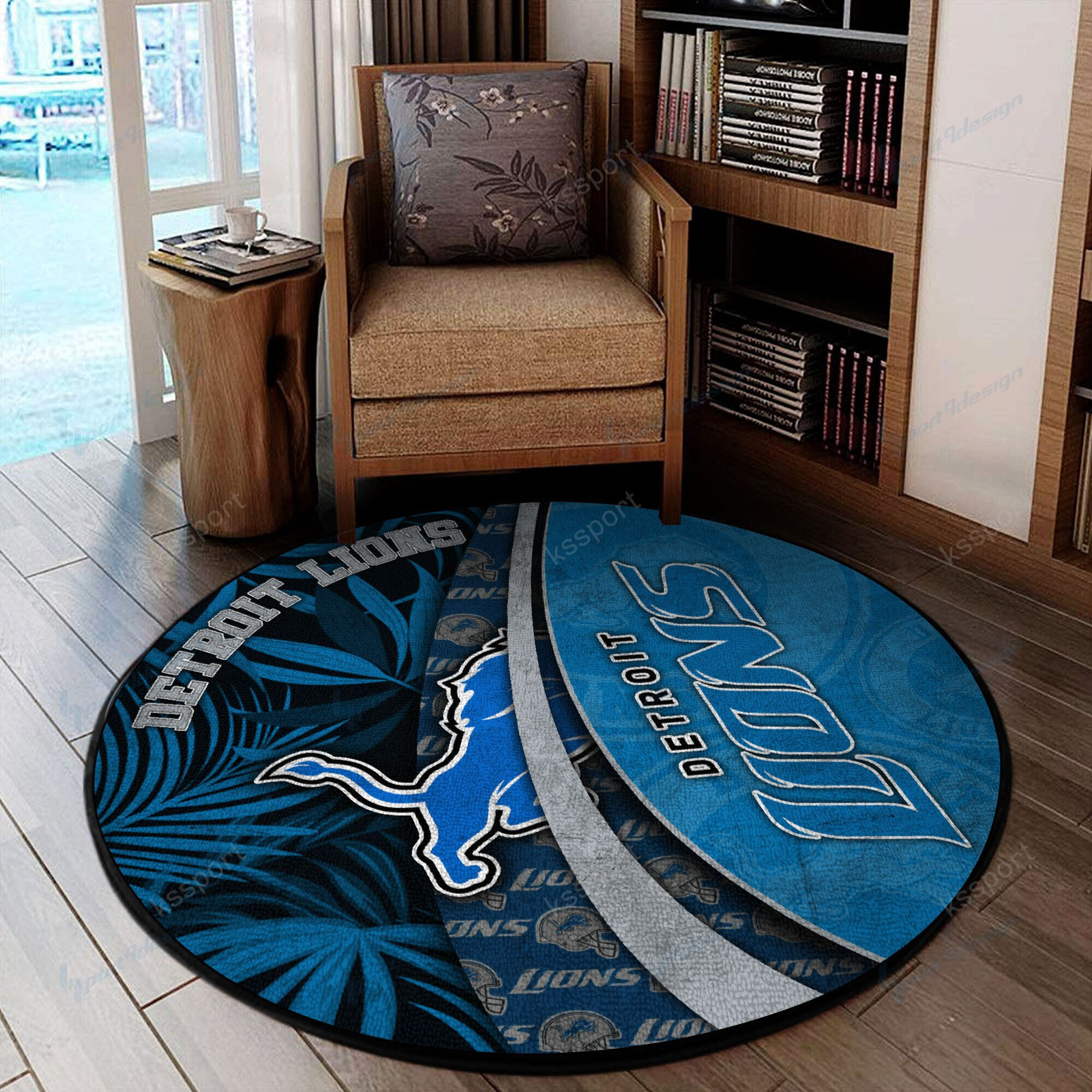 Sportswearmerch Detroit Lions NFL Round Rug For Fan