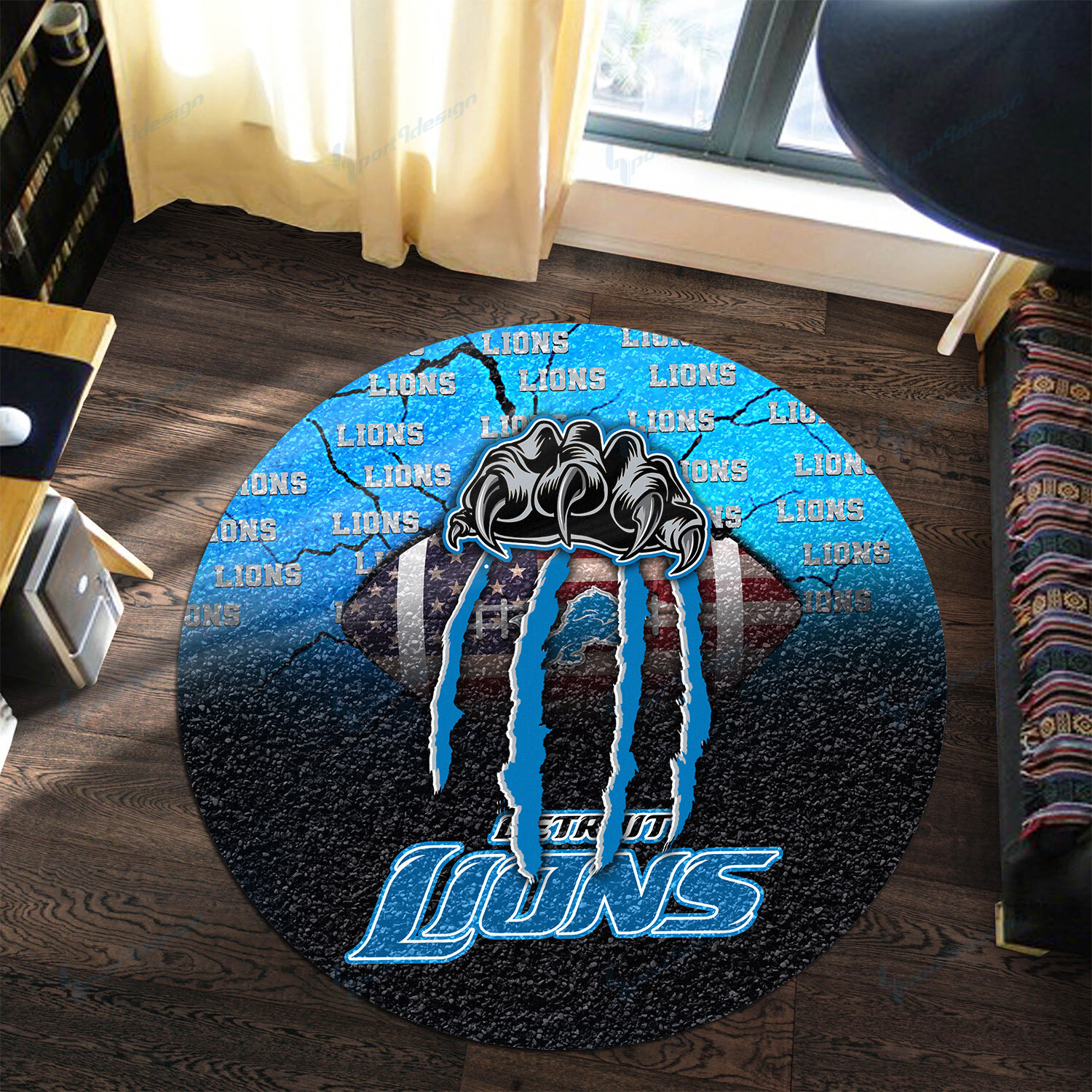 Sportswearmerch Detroit Lions NFL Round Rug For Fan