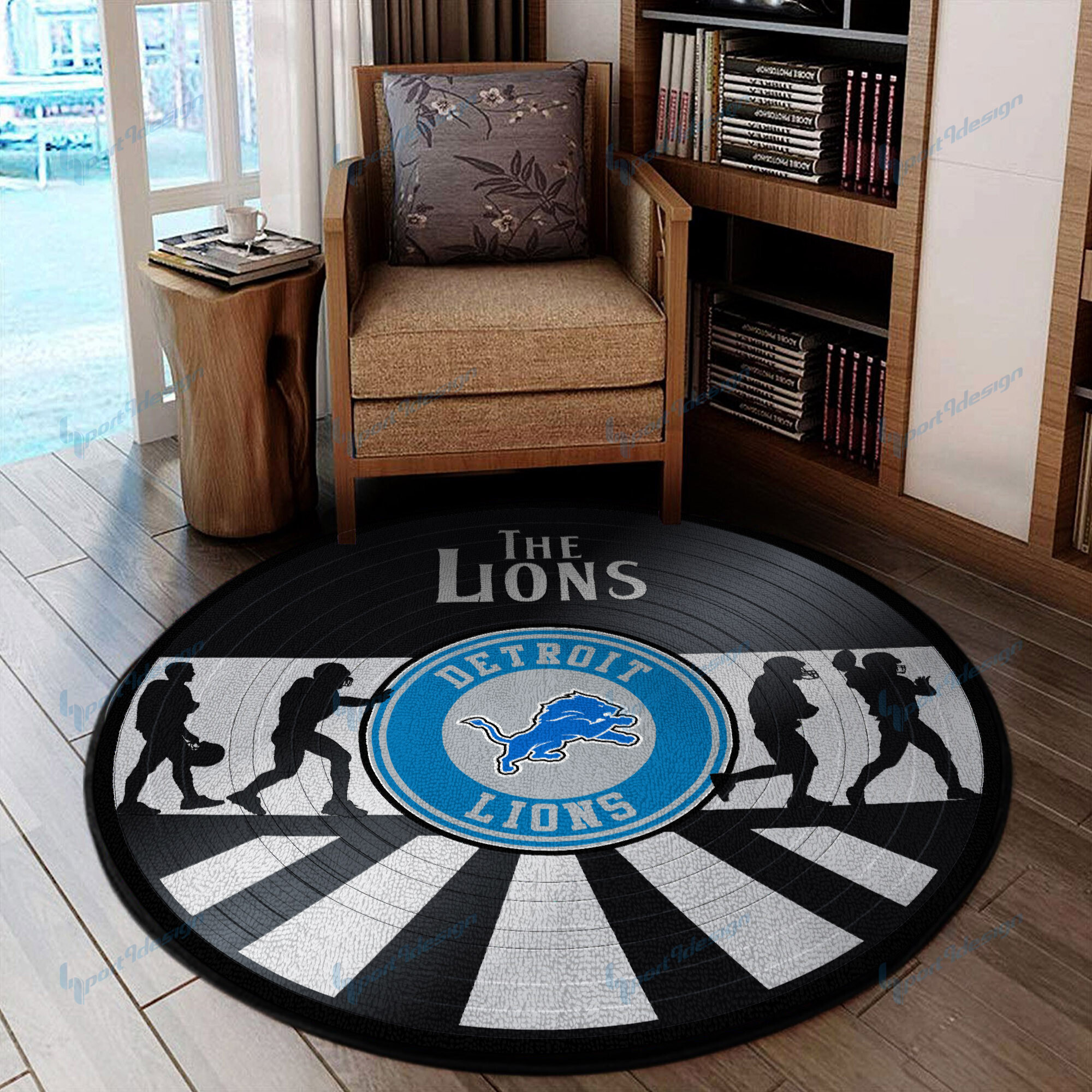 Sportswearmerch Detroit Lions NFL Round Rug For Fan