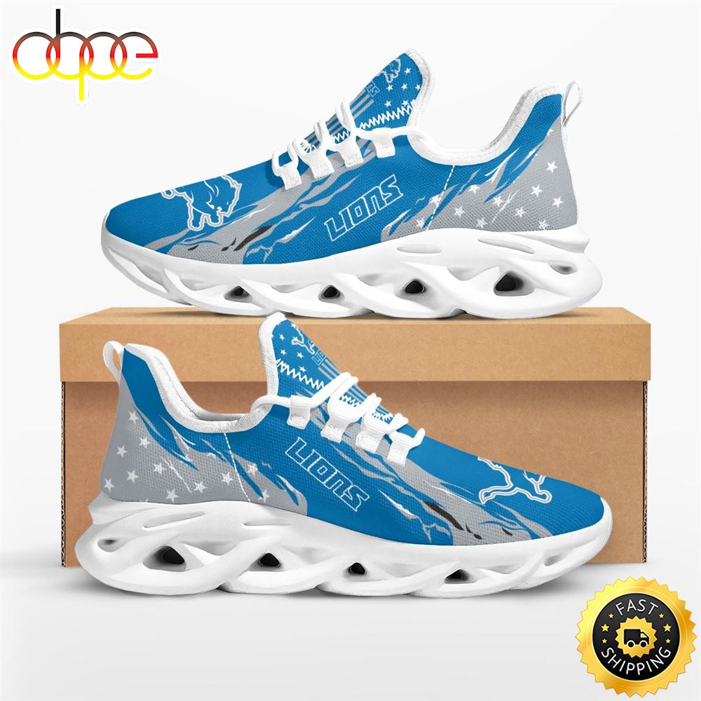 Sportswearmerch Detroit Lions NFL Stars and Stripes Max Soul Shoes Sneakers For Men And Women
