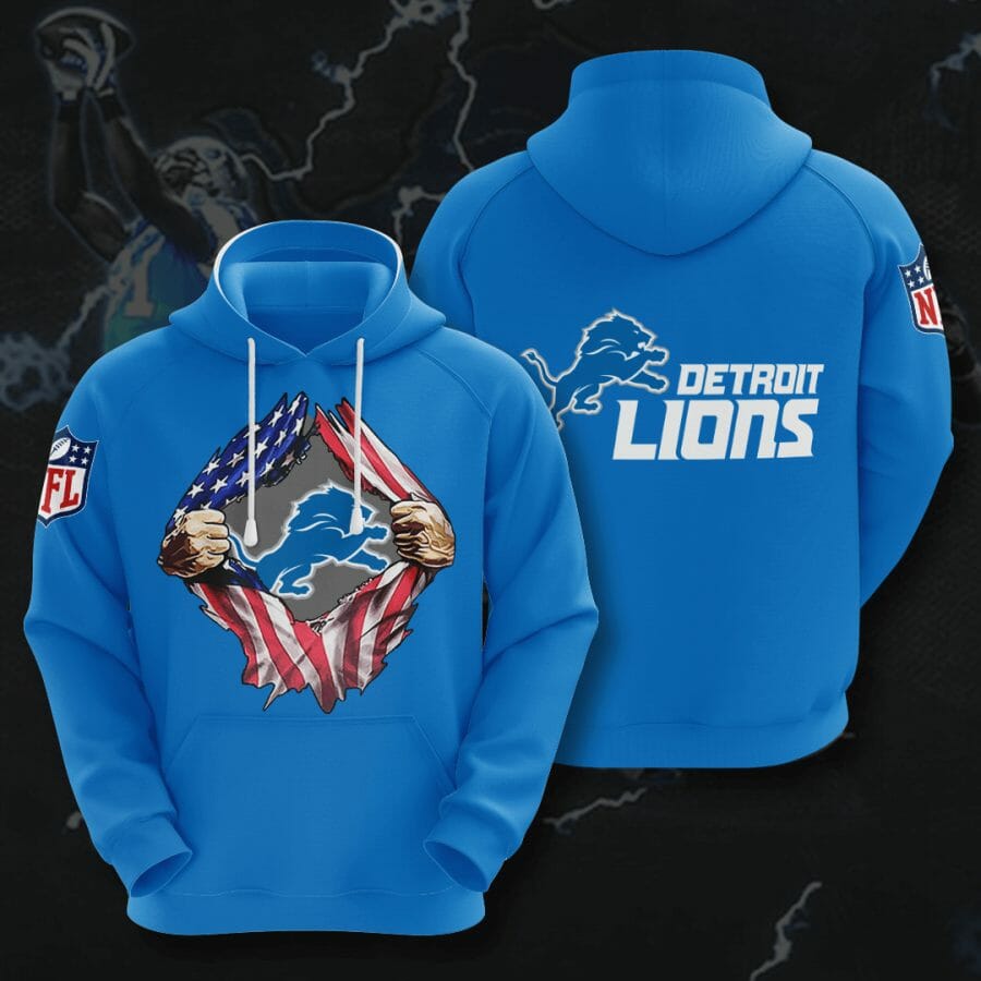 Sportswearmerch Detroit Lions NFL Tearing Open Logo Personalized Hoodie For Fan
