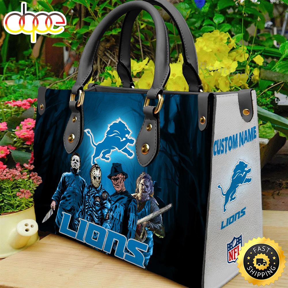 Sportswearmerch Detroit Lions NFL Women Leather Hand Bag For Fan