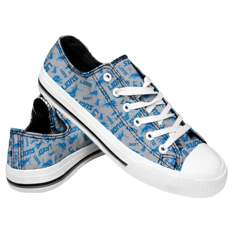 Sportswearmerch Detroit Lions NFL Womens Low Top Canvas Sneakers Shoes For Men And Women
