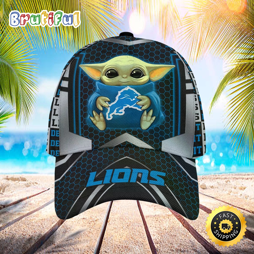 Sportswearmerch Detroit Lions NFL x Baby Yoda Classic Cap For Fan