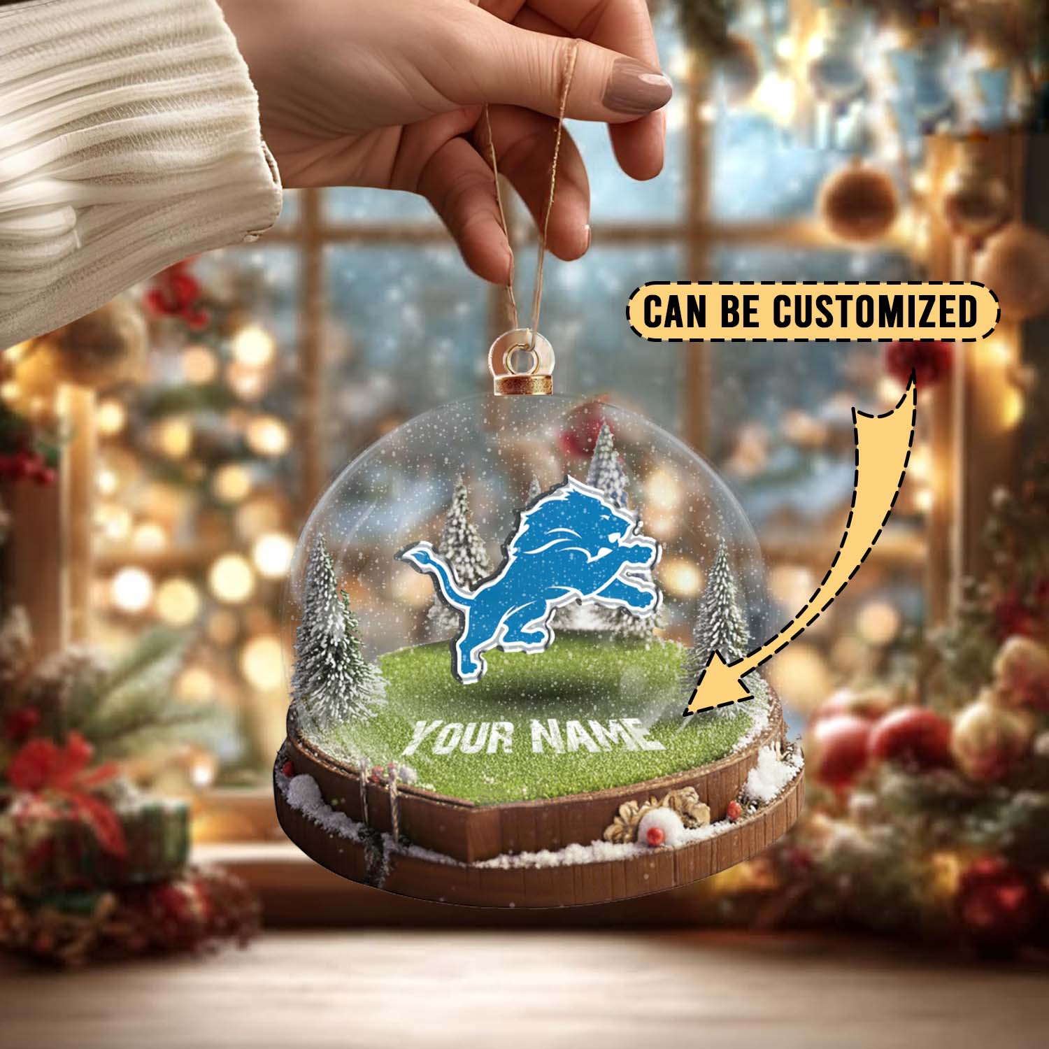 Sportswearmerch Detroit Lions NFL x Christmas Acrylic Ornament Gift For Fans