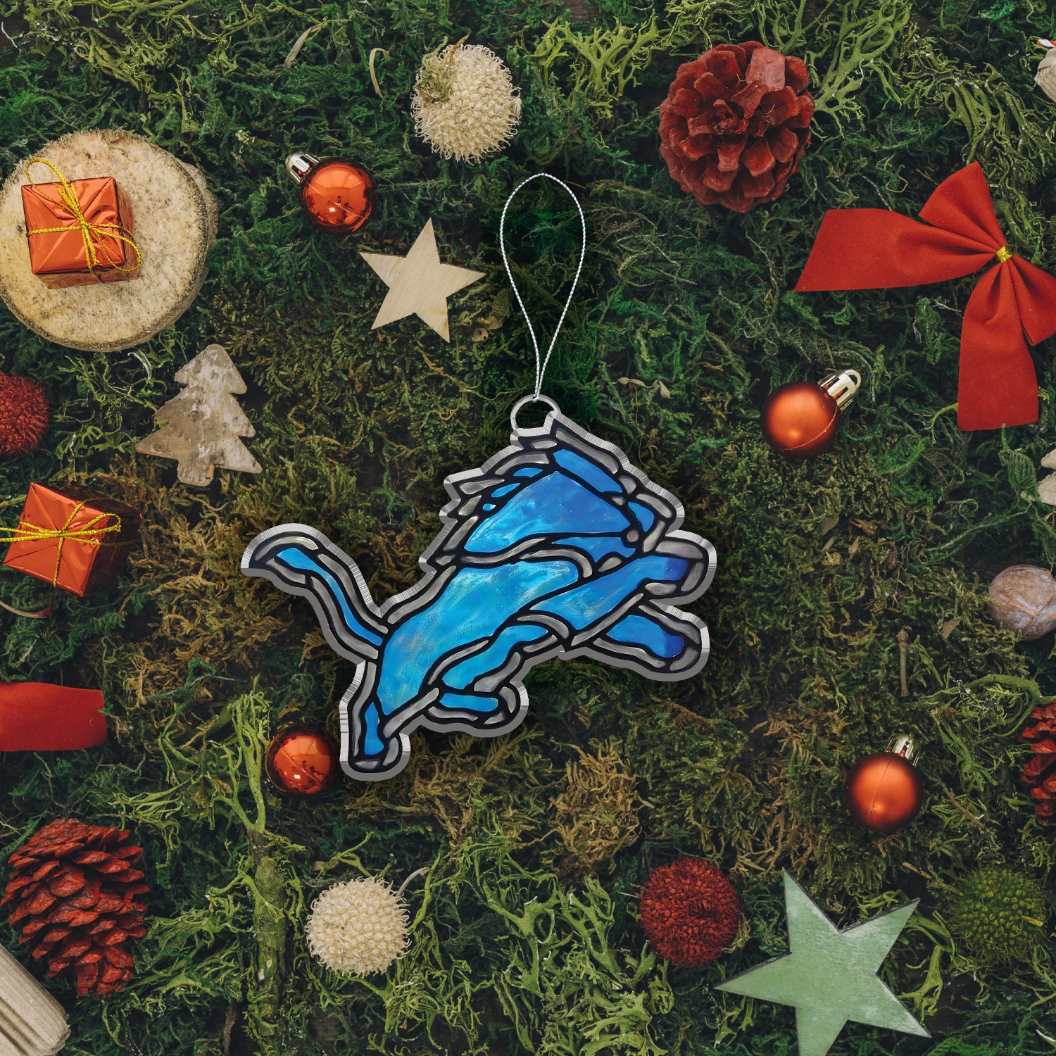 Sportswearmerch Detroit Lions NFL x Christmas Acrylic Ornament Gift For Fans