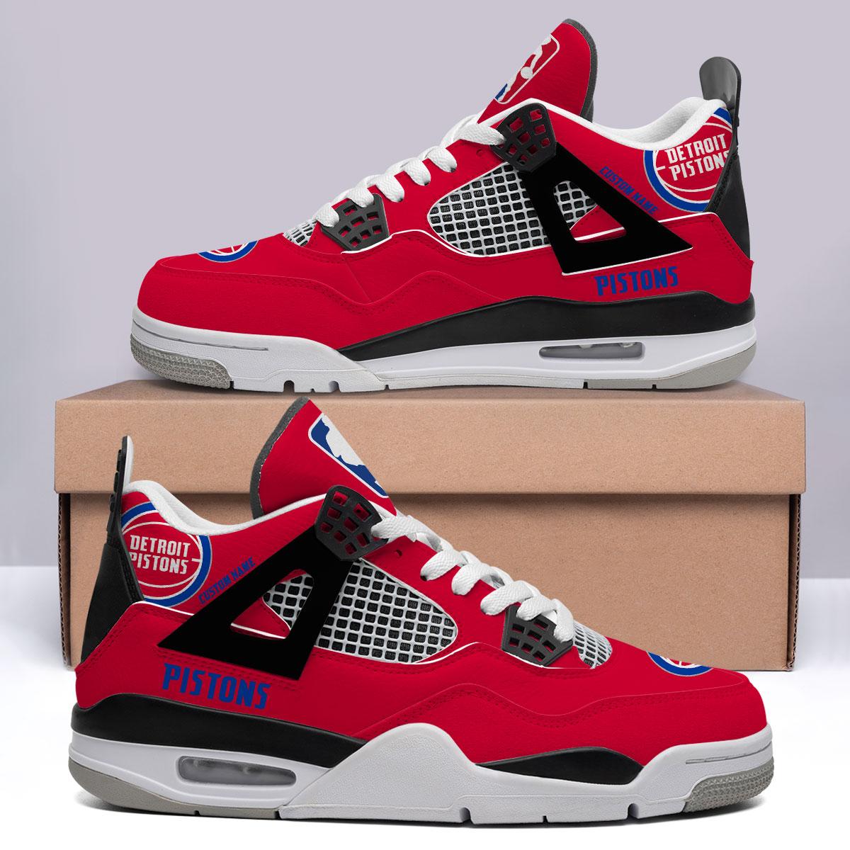 Sportswearmerch Detroit Pistons NBA Air Jordan 4 SnAJ4 Sneakers Shoes For Men And Women