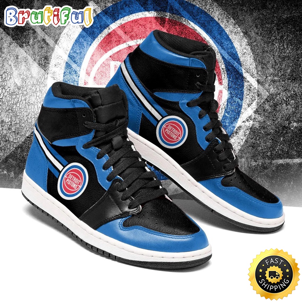 Sportswearmerch Detroit Pistons NBA AJ1 High Sneakers Shoes For Men And Women