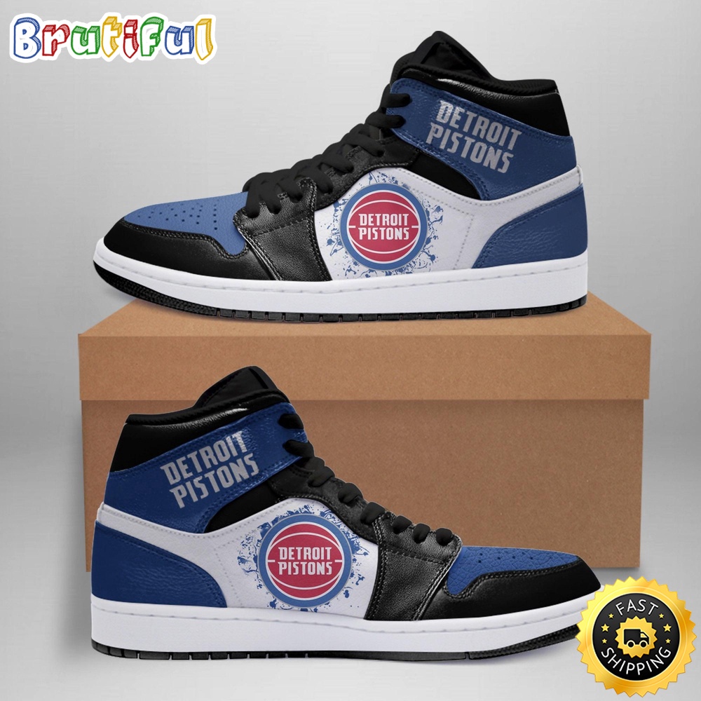 Sportswearmerch Detroit Pistons NBA AJ1 High Sneakers Shoes For Men And Women
