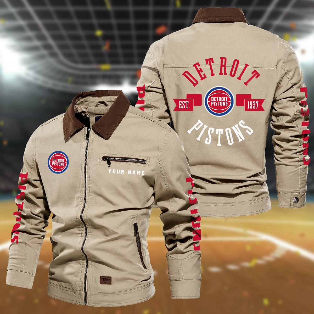 Sportswearmerch Detroit Pistons NBA Lapel Jacket For Fan