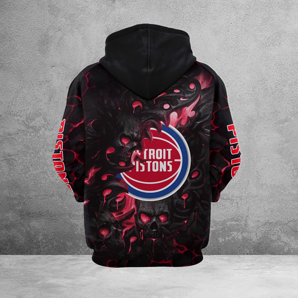 Sportswearmerch Detroit Pistons NBA Lava Skull Hoodie For Fan