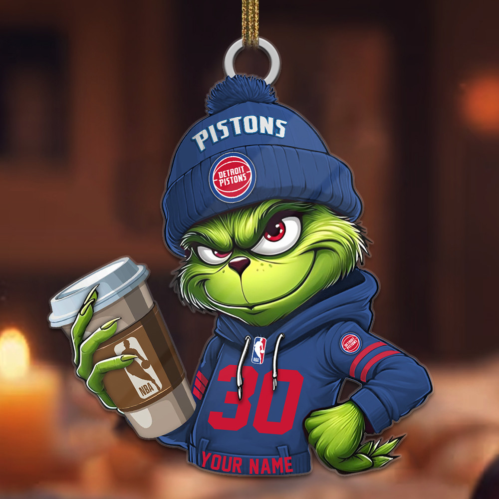 Sportswearmerch Detroit Pistons NBA Personalized Acrylic Ornament For Fans