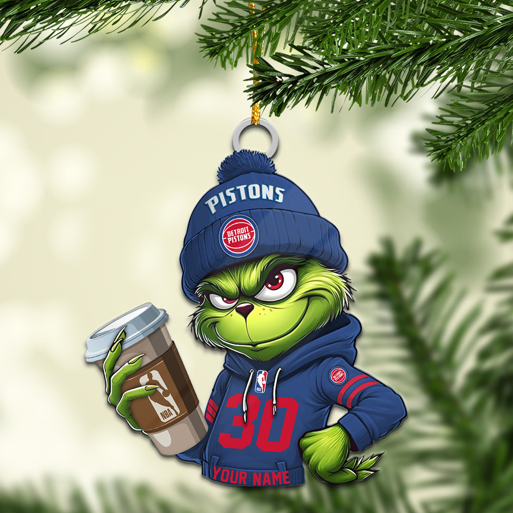 Sportswearmerch Detroit Pistons NBA Personalized Acrylic Ornament For Fans