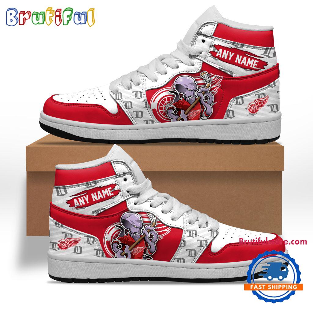 Sportswearmerch Detroit Red Wings NHL AJ1 High Sneakers Shoes For Men And Women