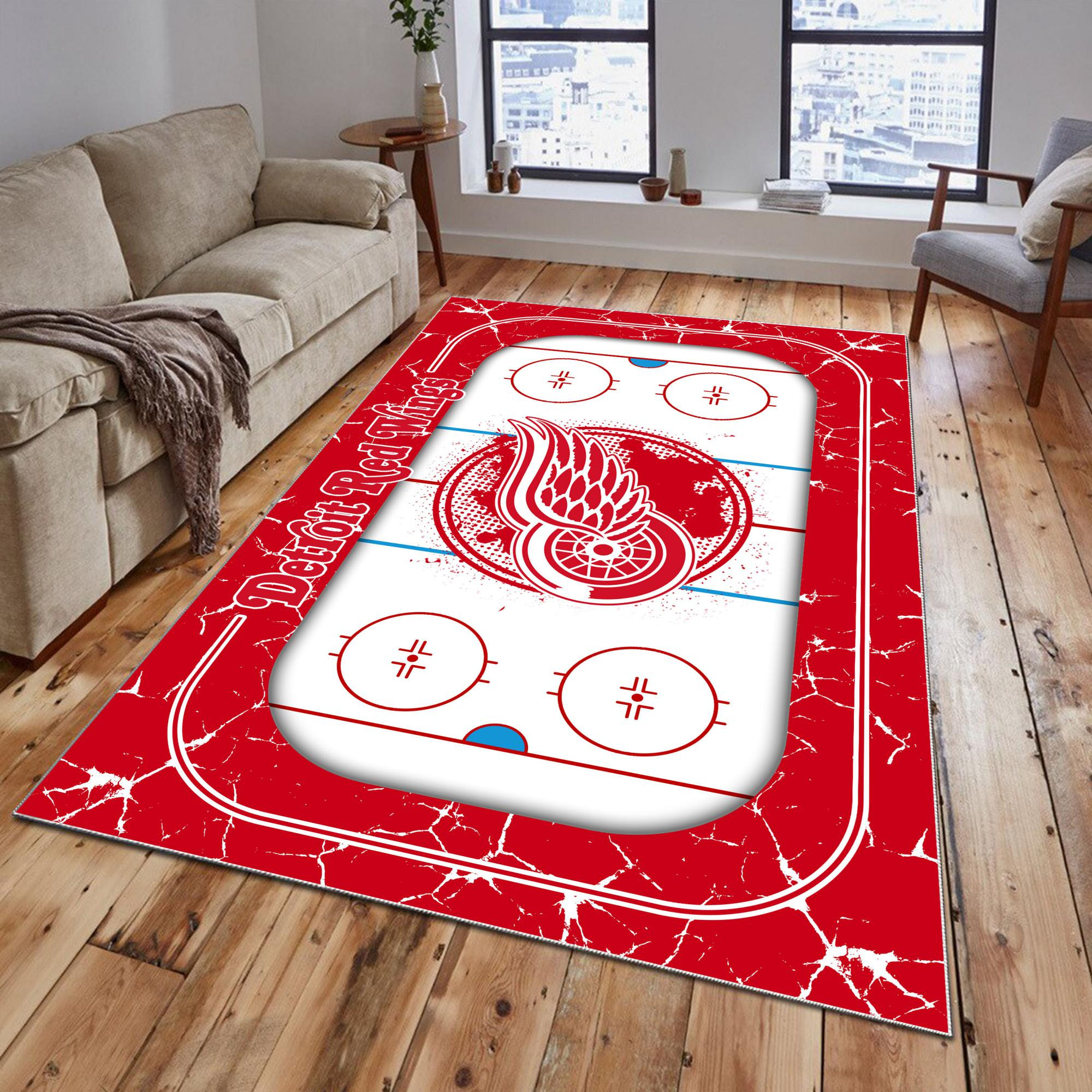Sportswearmerch Detroit Red Wings NHL Area Rug For Fan