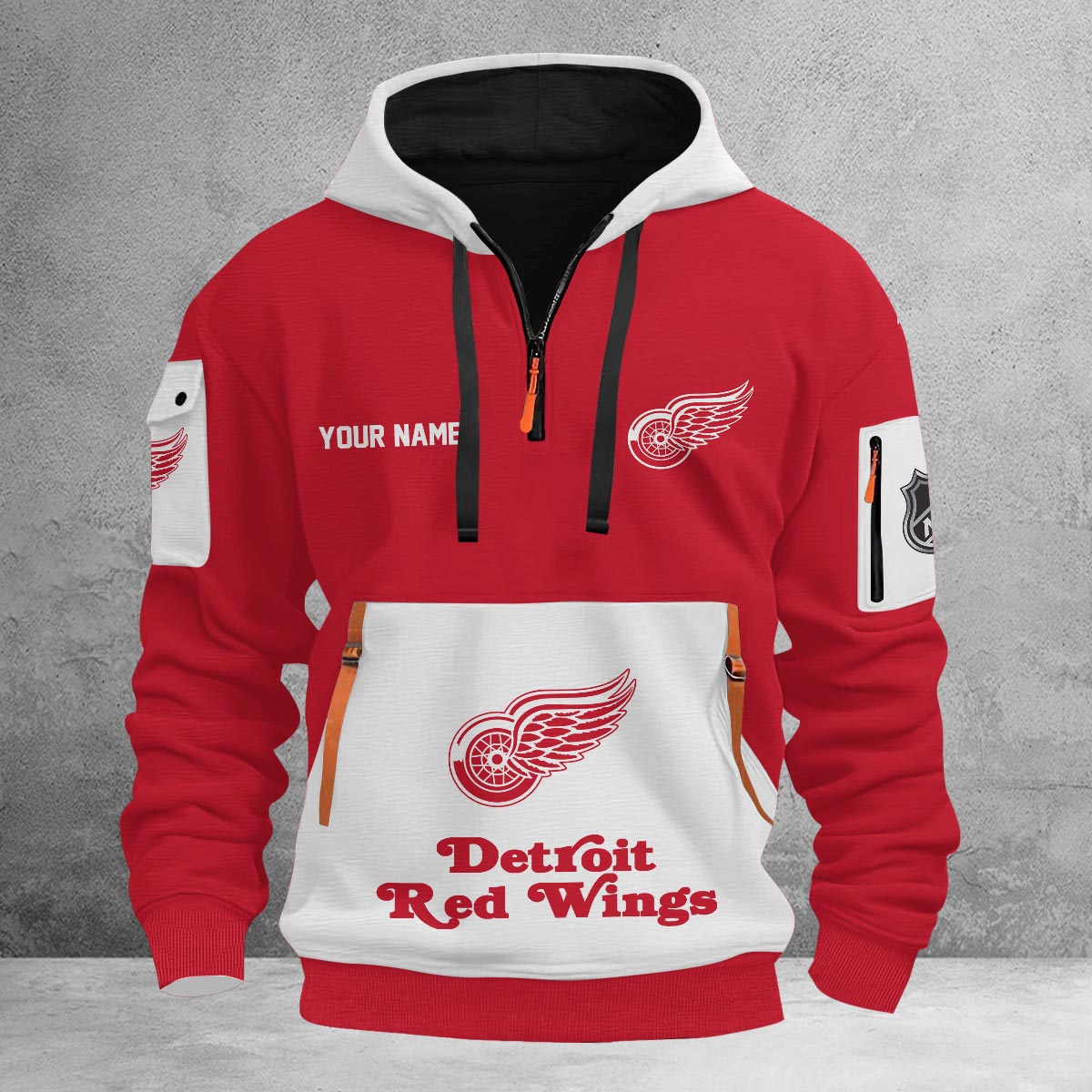 Sportswearmerch Detroit Red Wings NHL Half Zip Hoodie Personalized For Fan