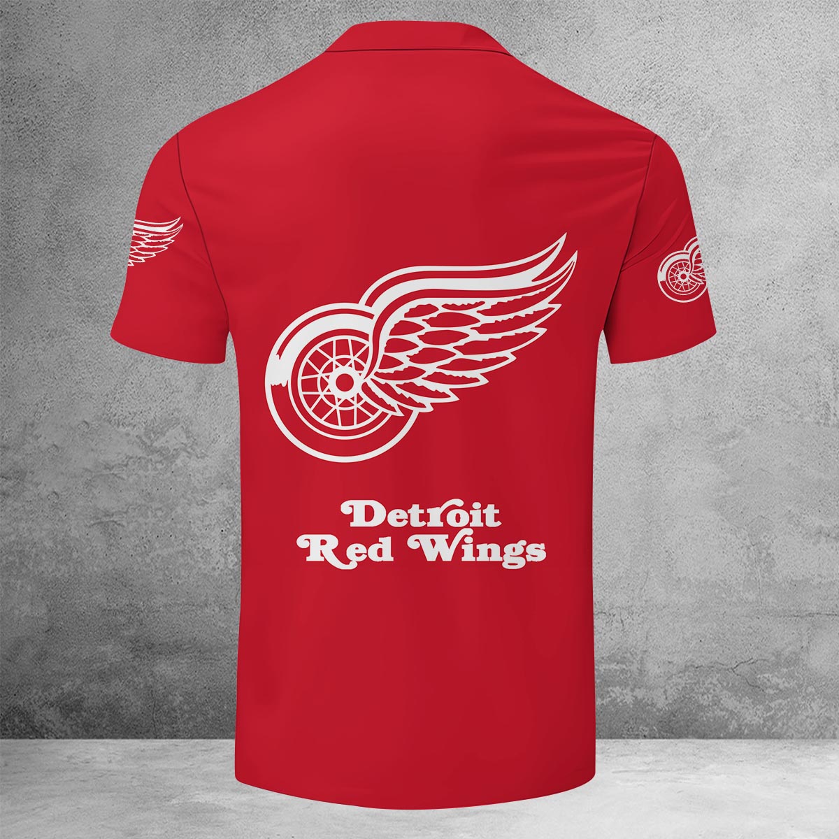 Sportswearmerch Detroit Red Wings NHL Lapel Zip Polo Shirt For Fan