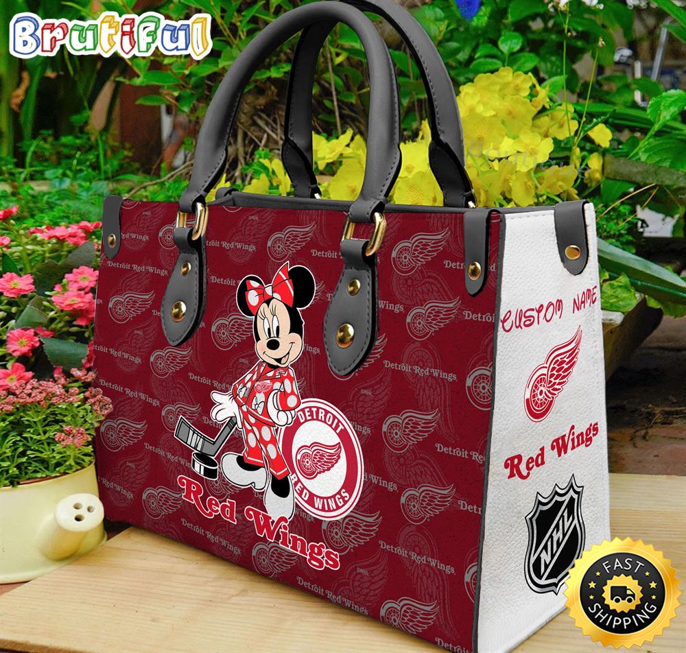 Sportswearmerch Detroit Red Wings NHL x Minnie Leather Handbag For Fan