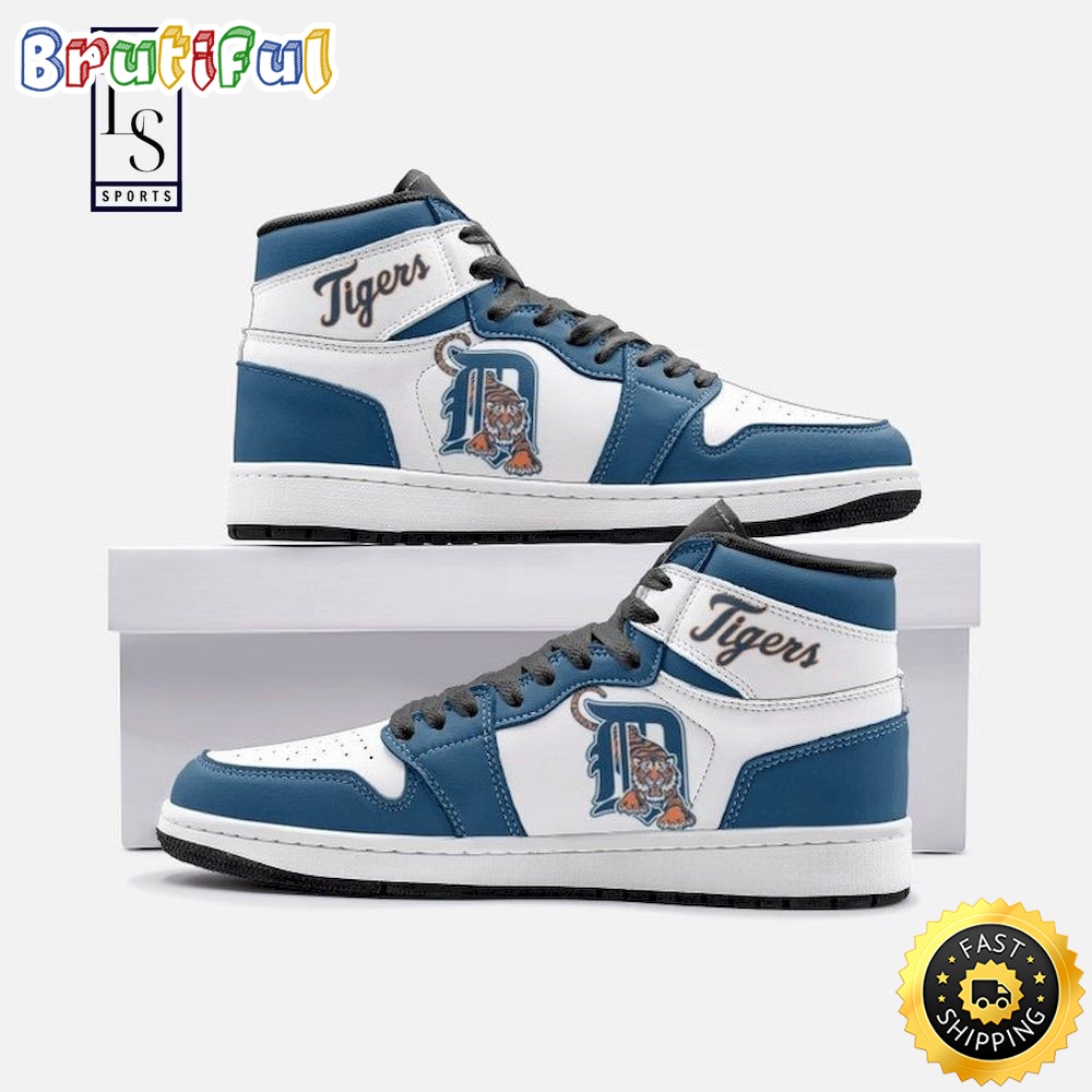 Sportswearmerch Detroit Tigers MLB AJ1 High Sneakers Shoes For Men And Women