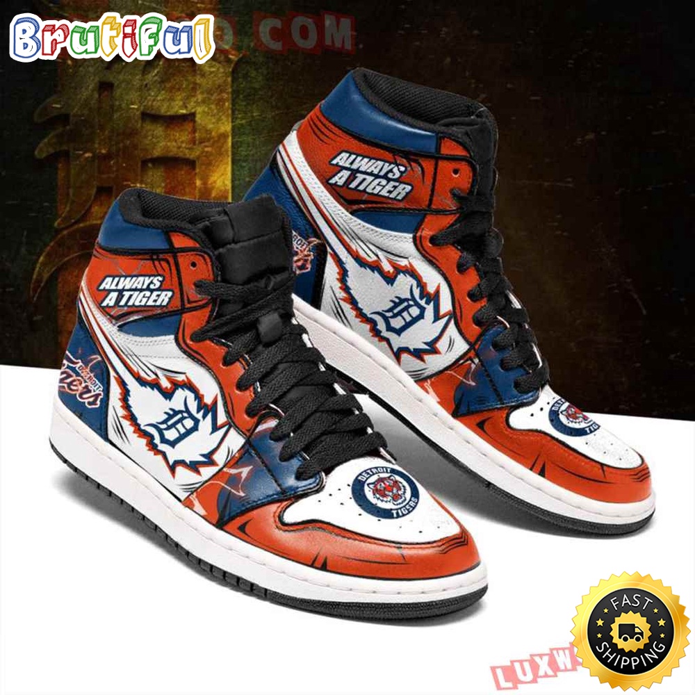 Sportswearmerch Detroit Tigers MLB AJ1 High Sneakers Shoes For Men And Women