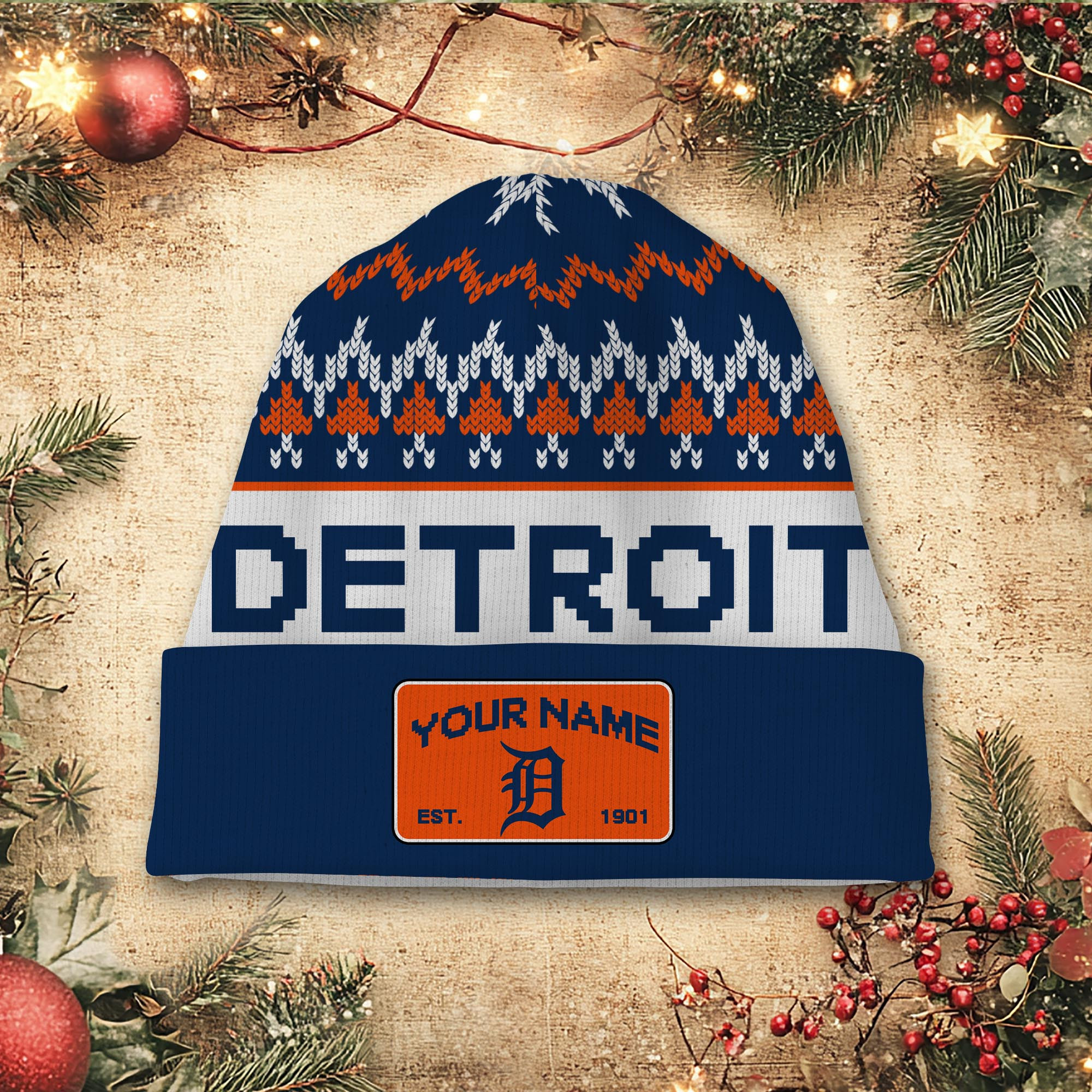 Sportswearmerch Detroit Tigers MLB Christmas Beanie Hat For Fan