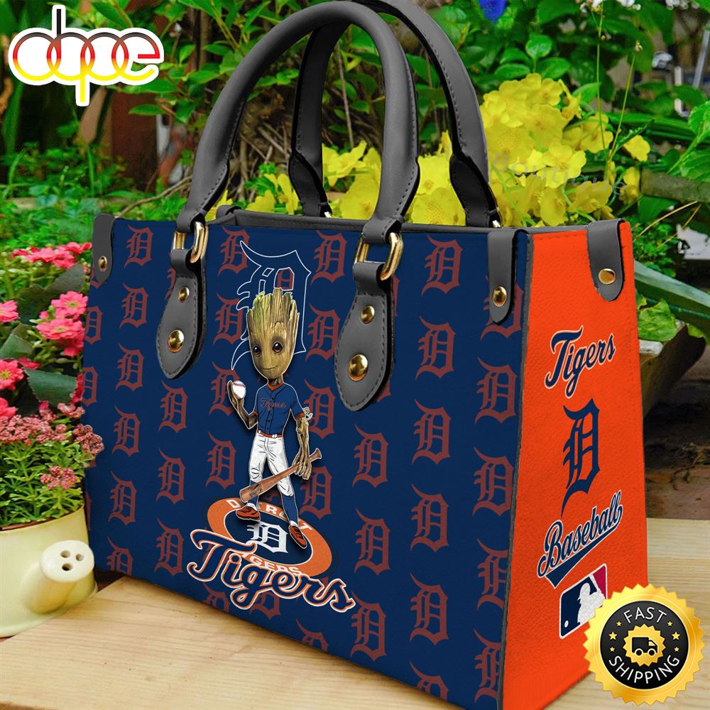 Sportswearmerch Detroit Tigers MLB Groot Women Leather Hand Bag For Fan