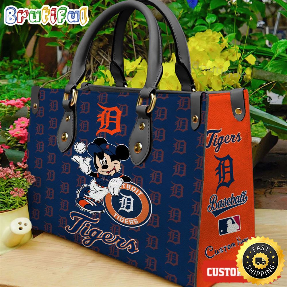 Sportswearmerch Detroit Tigers MLB x Mickey Leather Handbag For Fan