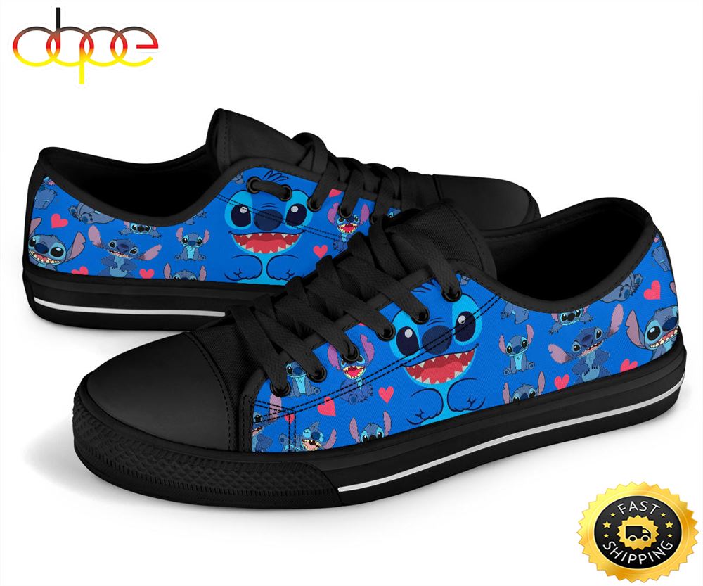 Sportswearmerch Disney Stitch Shoes Cheap Low Top Canvas Sneakers Shoes For Men And Women