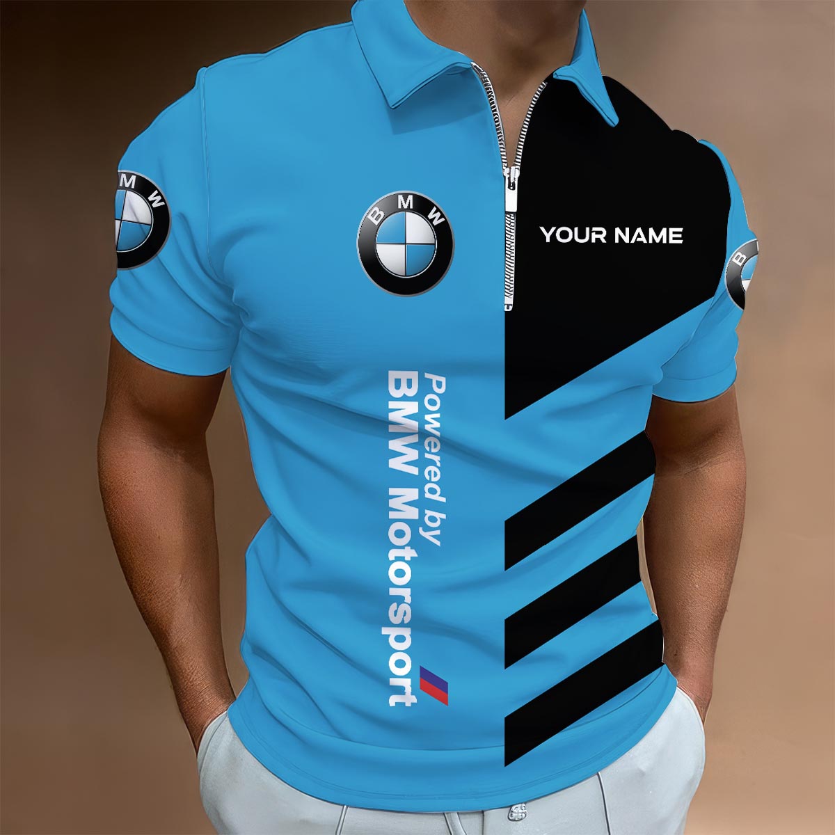 Sportswearmerch Dodge Car Lapel Zip Polo Shirt For Fan