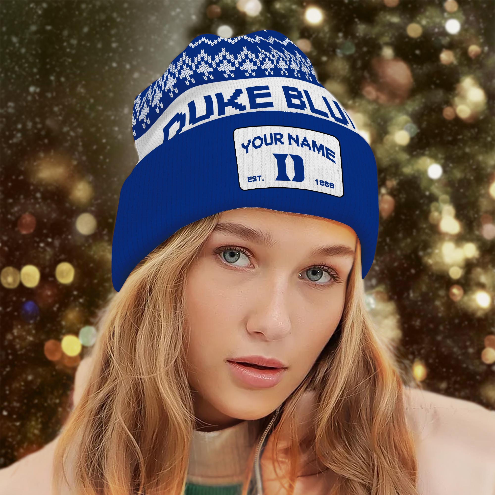Sportswearmerch Duke Blue Devils NCAA Christmas Beanie Hat For Fan