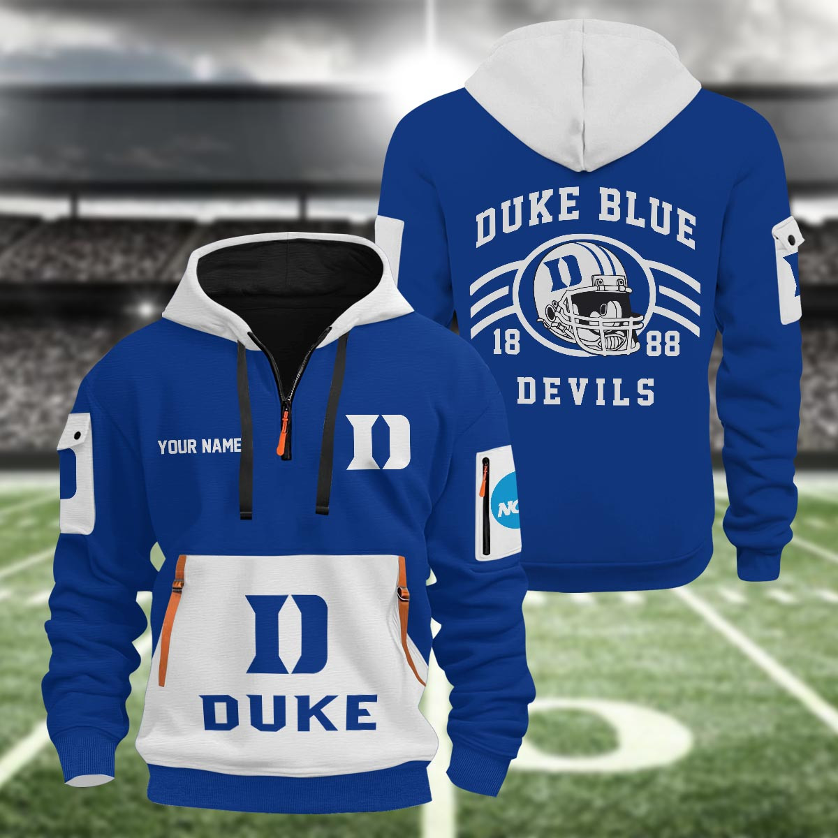 Sportswearmerch Duke Blue Devils NCAA Half Zip Hoodie Personalized For Fan