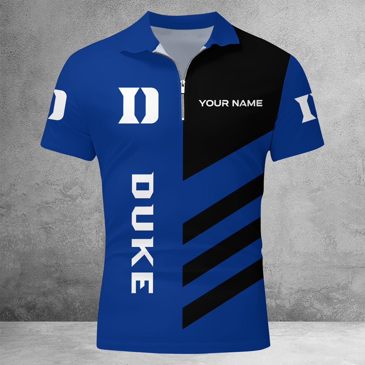 Sportswearmerch Duke Blue Devils NCAA Lapel Zip Polo Shirt For Fan