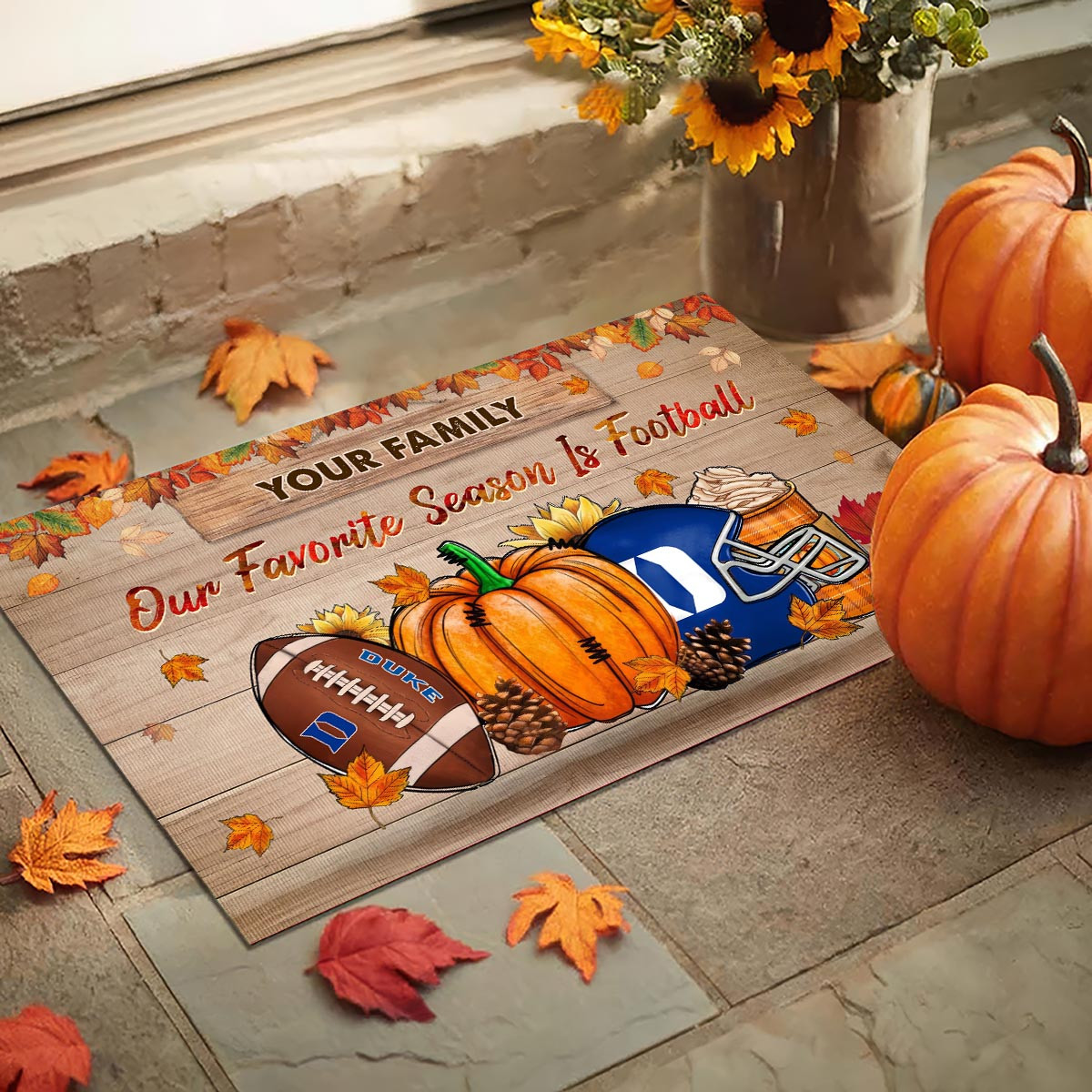 Sportswearmerch Duke Blue Devils NCAA Our Favorite Season is Football Doormat For Fan