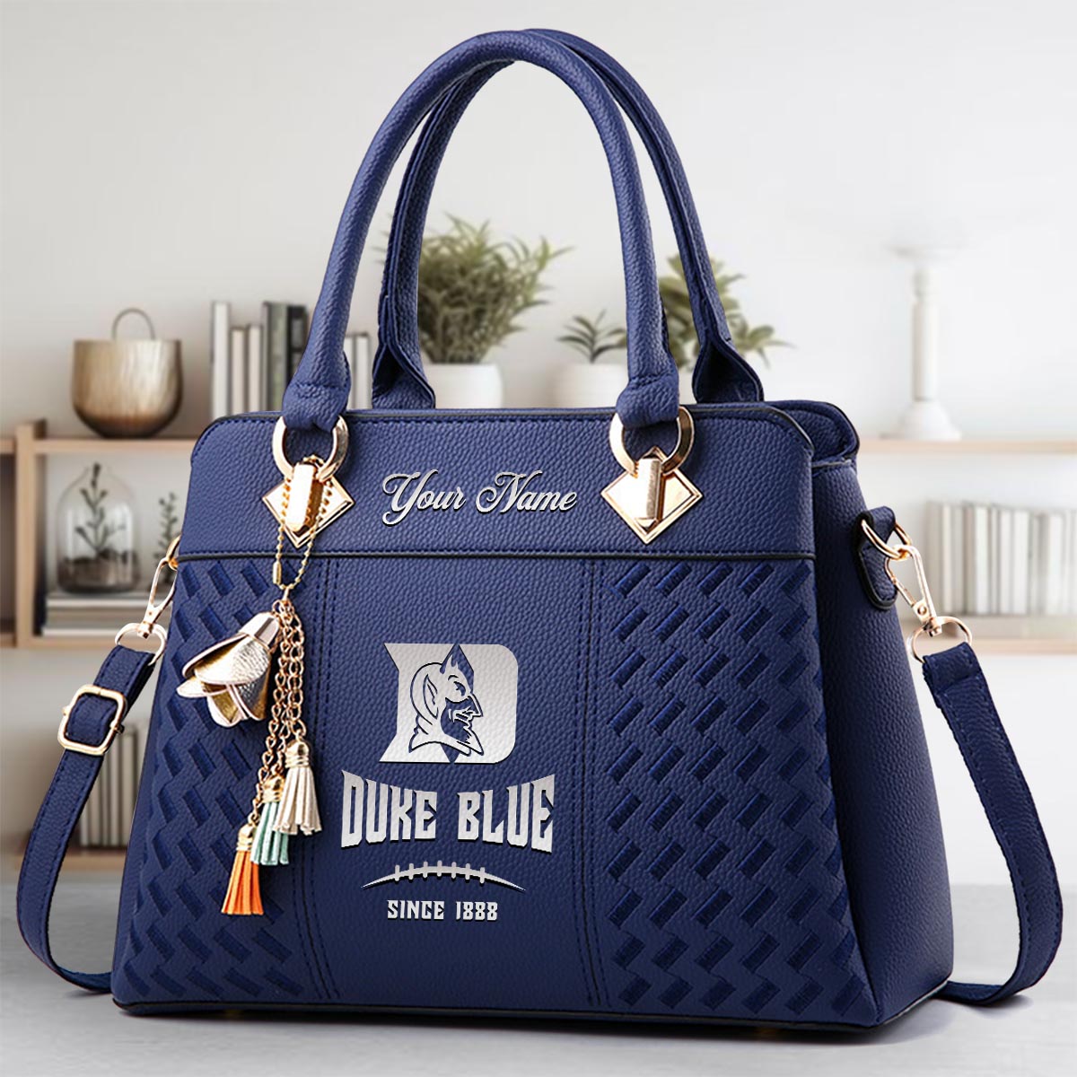 Sportswearmerch Duke Blue Devils NCAA Zip Leather Handbag For Fan