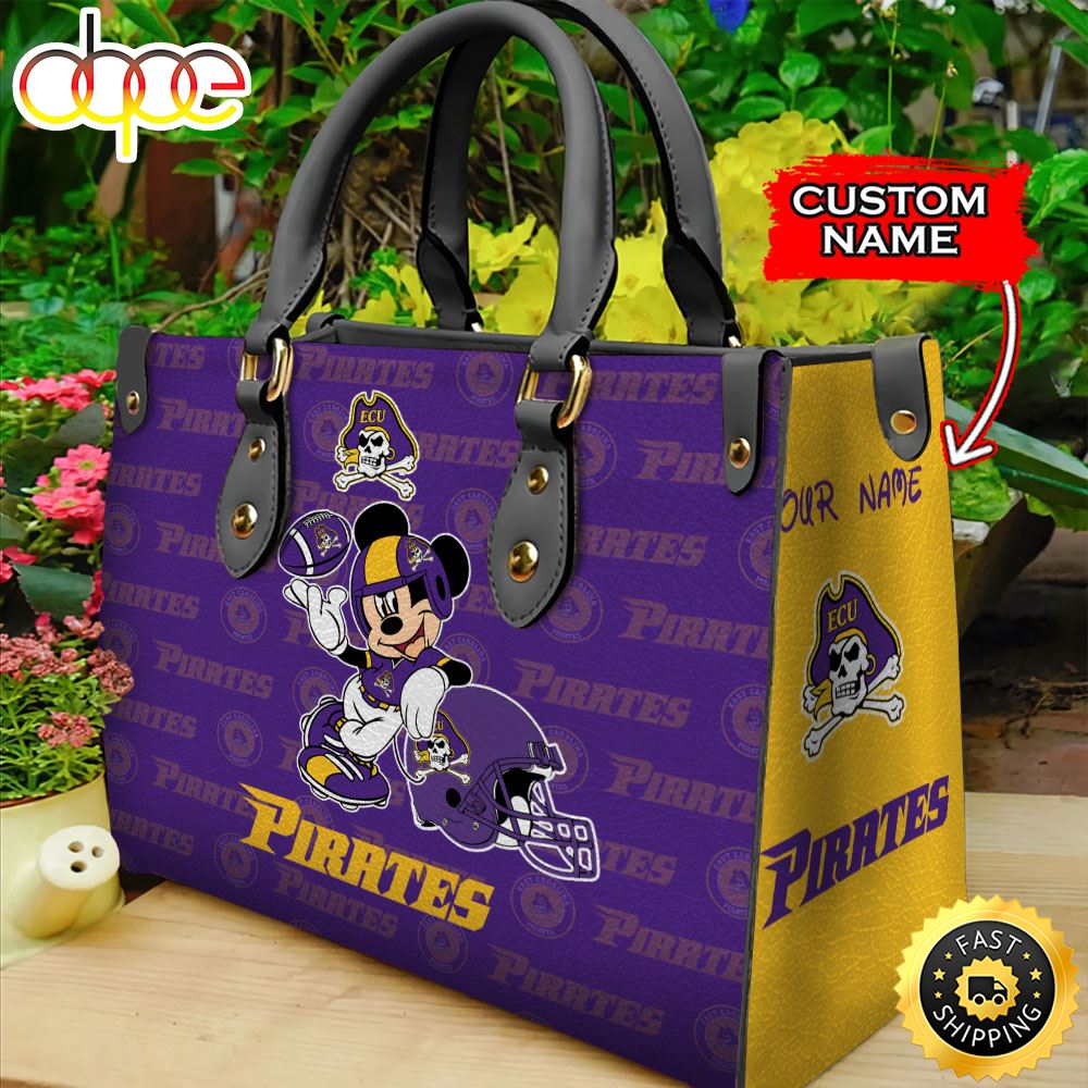 Sportswearmerch East Carolina Pirates NCAA Mickey Leather Bag For Fan