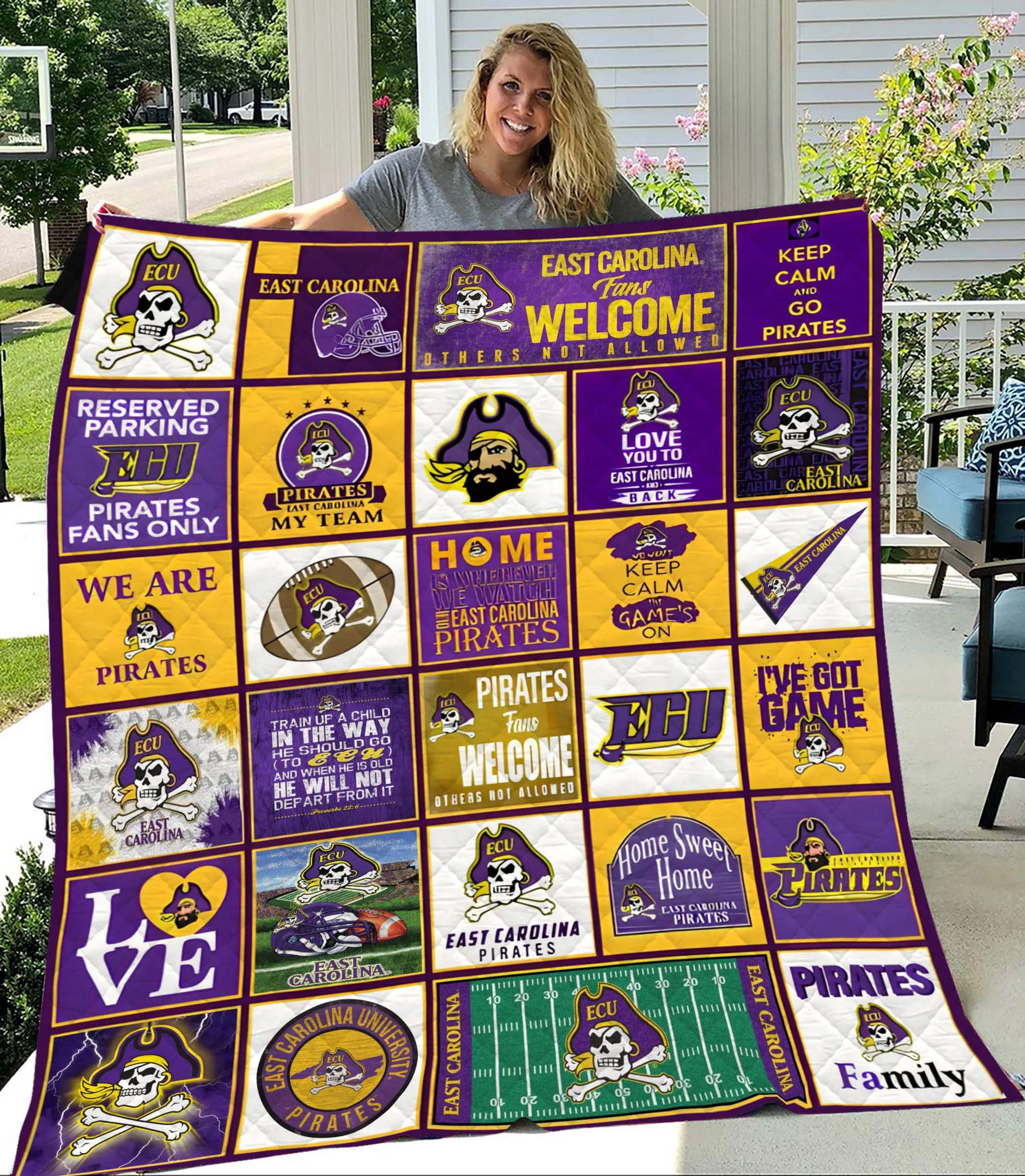 Sportswearmerch East Carolina Pirates NCAA Quilt Blanket For Fan