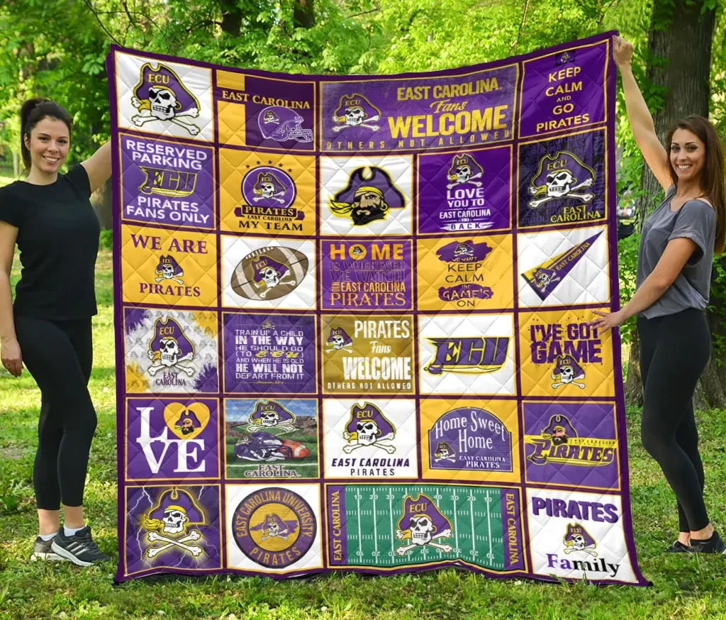 Sportswearmerch East Carolina Pirates NCAA Quilt Blanket For Fan
