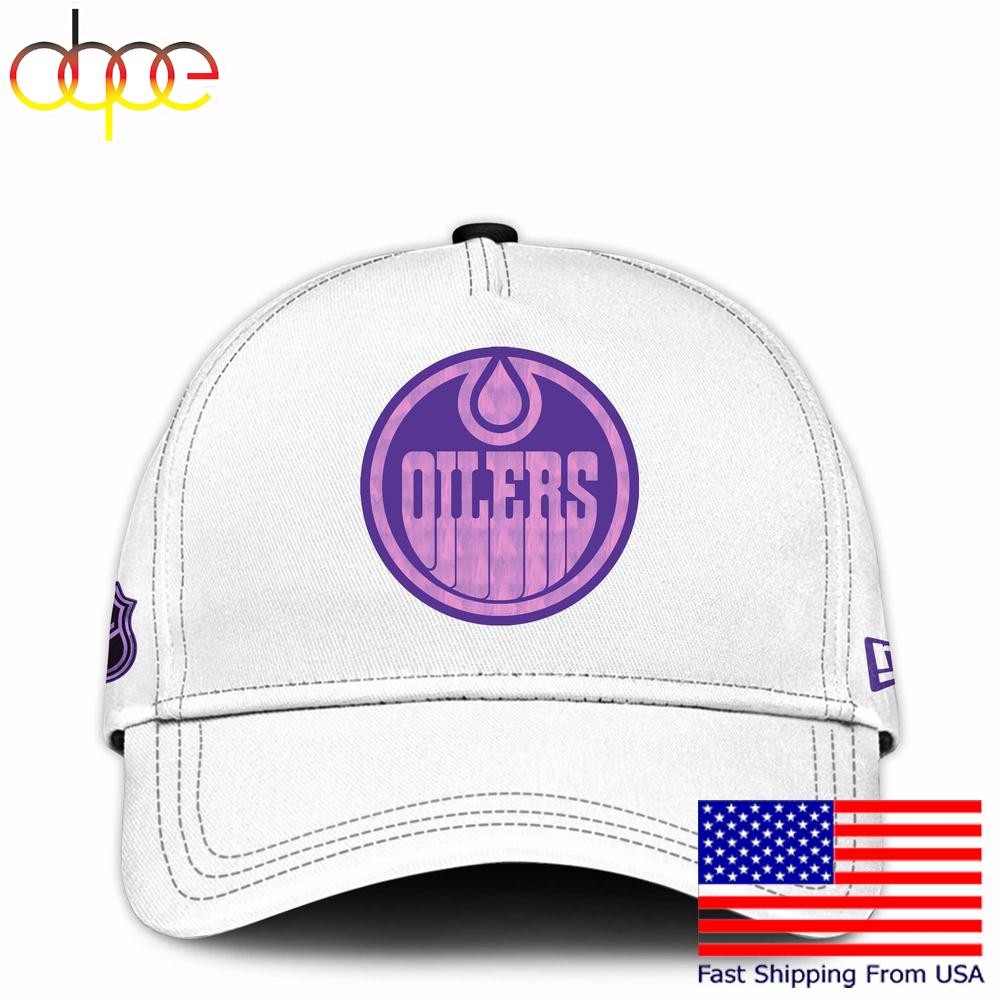 Sportswearmerch Edmonton Oilers NHL Fight Cancer Supporters Classic Cap For Fan