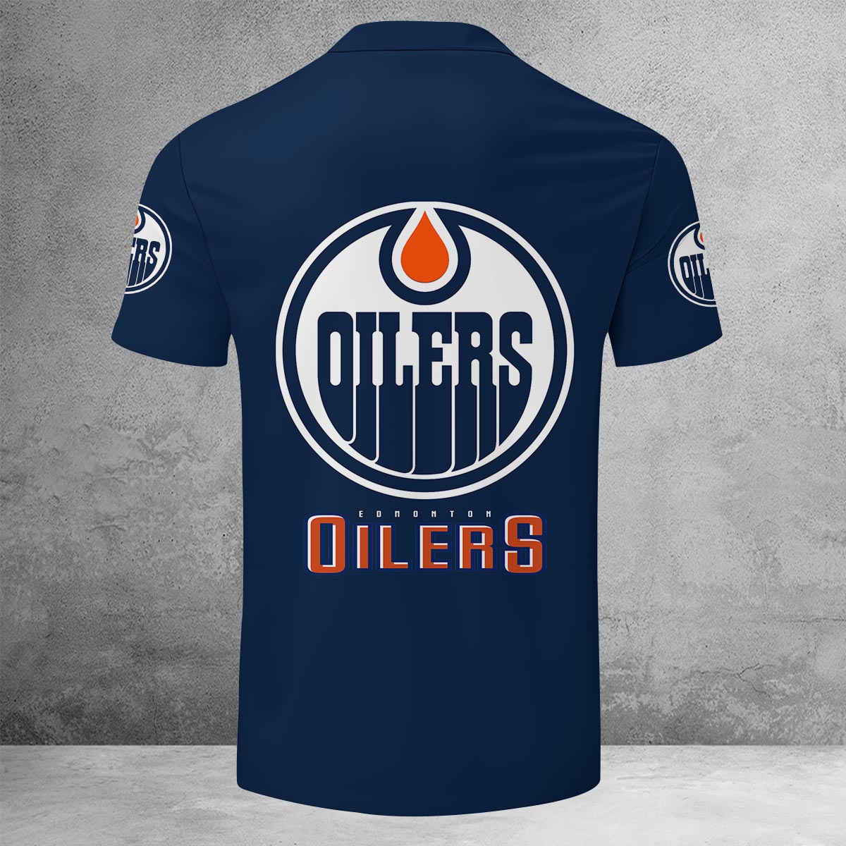 Sportswearmerch Edmonton Oilers NHL Lapel Zip Polo Shirt For Fan
