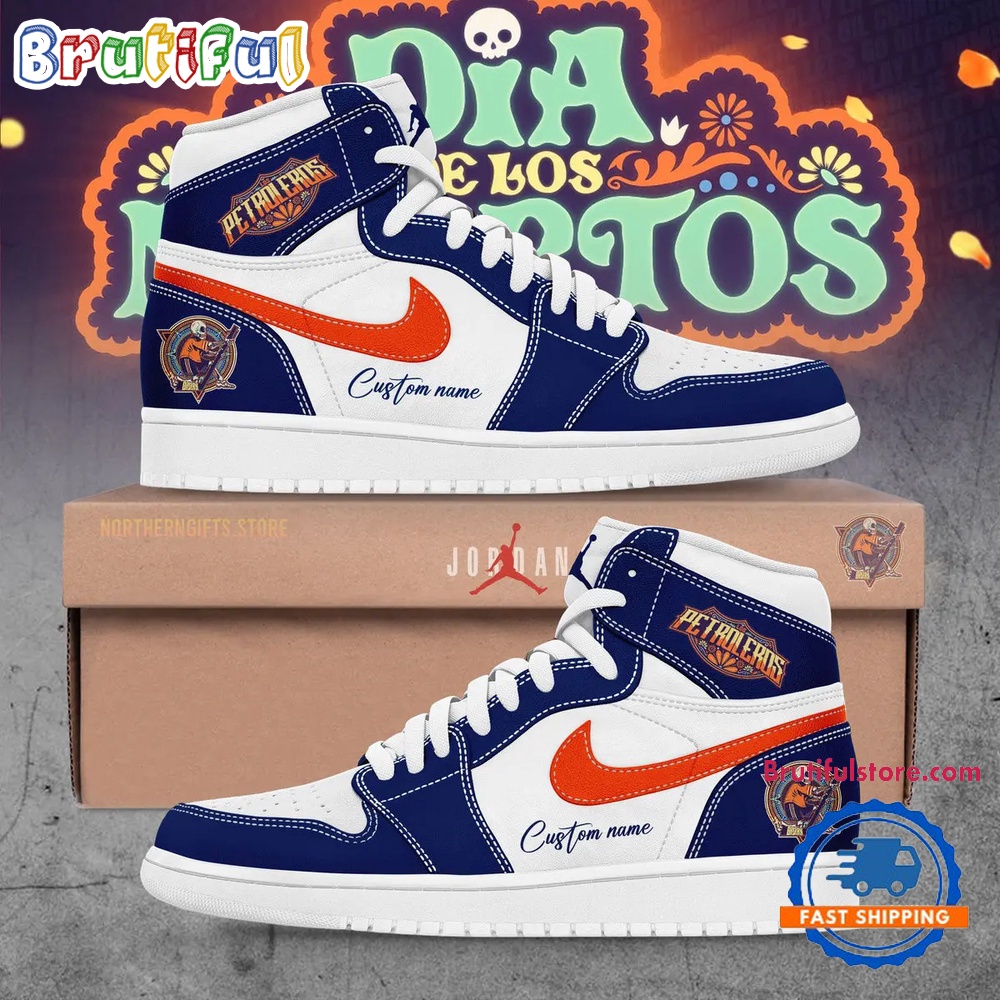 Sportswearmerch Edmonton Oilers NHL Our Inaugural Dia De Los Muertos Day Of The Dead AJ1 High Sneakers Shoes For Men And Women