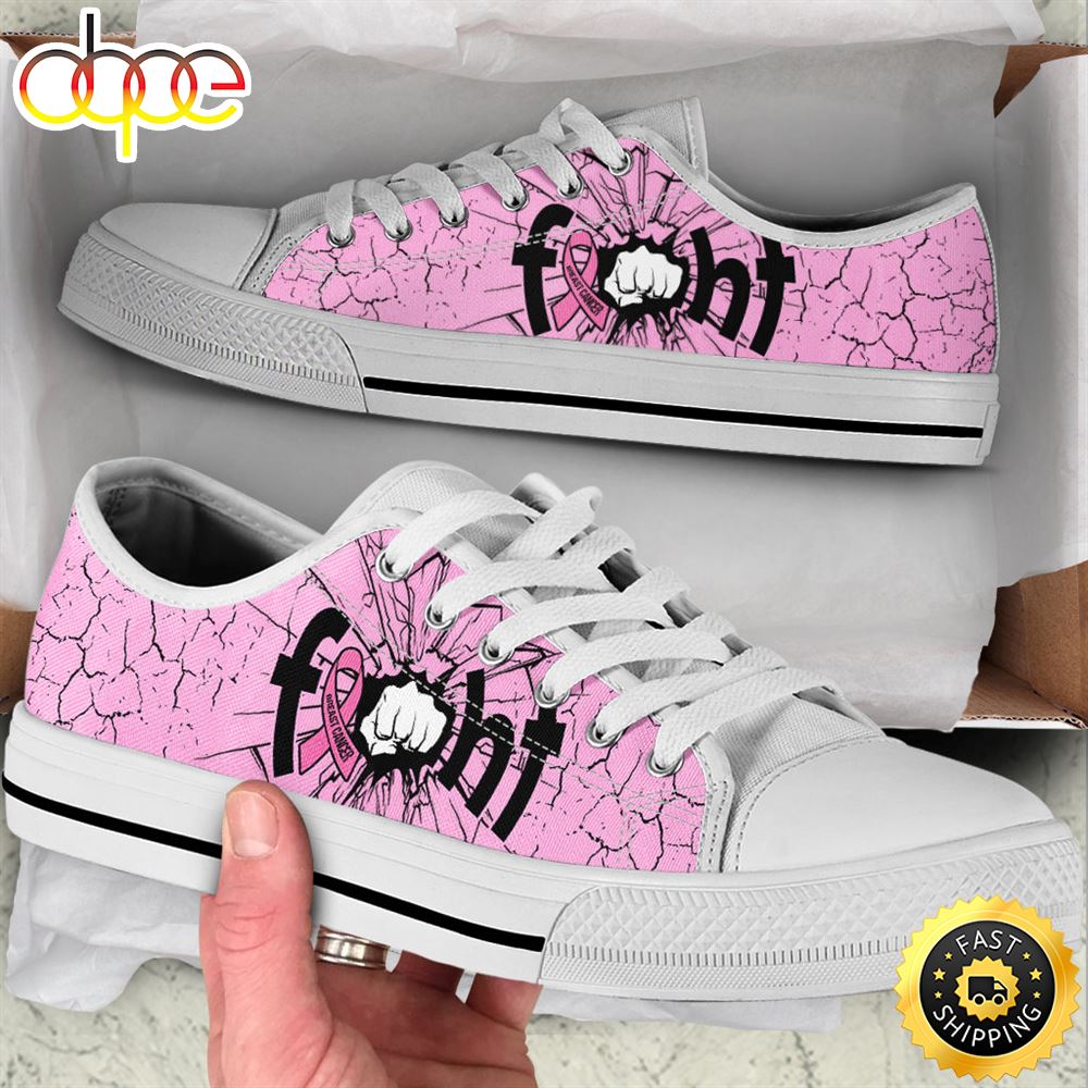 Sportswearmerch Fight Breast Cancer Shoes Ab Sky Low Top Canvas Sneakers Shoes For Men And Women