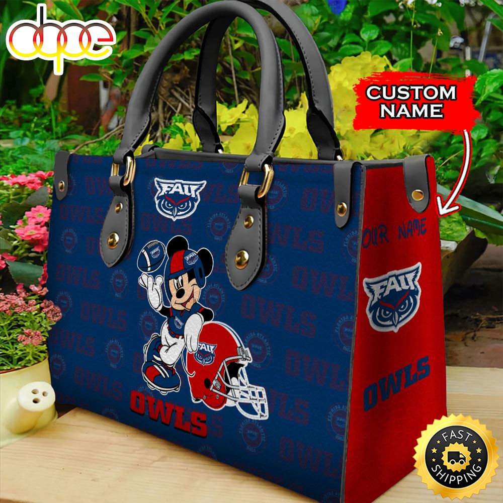 Sportswearmerch Florida Atlantic Owls NCAA Mickey Leather Bag For Fan