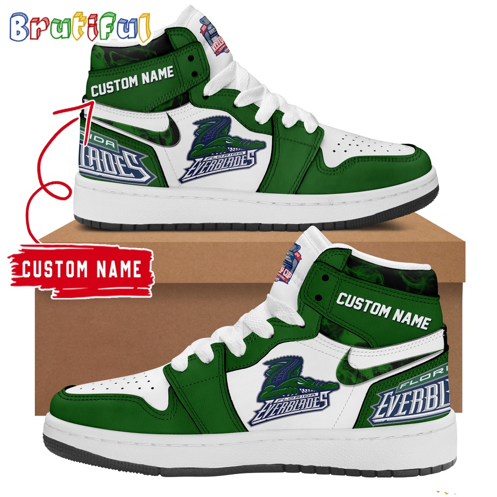 Sportswearmerch Florida Everblades 4Times Champions AJ1 High Sneakers Shoes For Men And Women