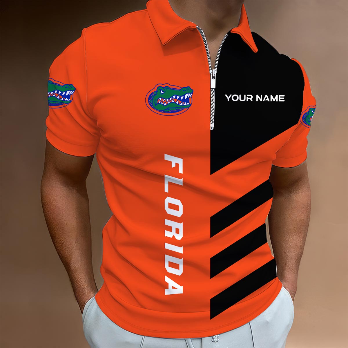 Sportswearmerch Florida Gators NCAA Lapel Zip Polo Shirt For Fan