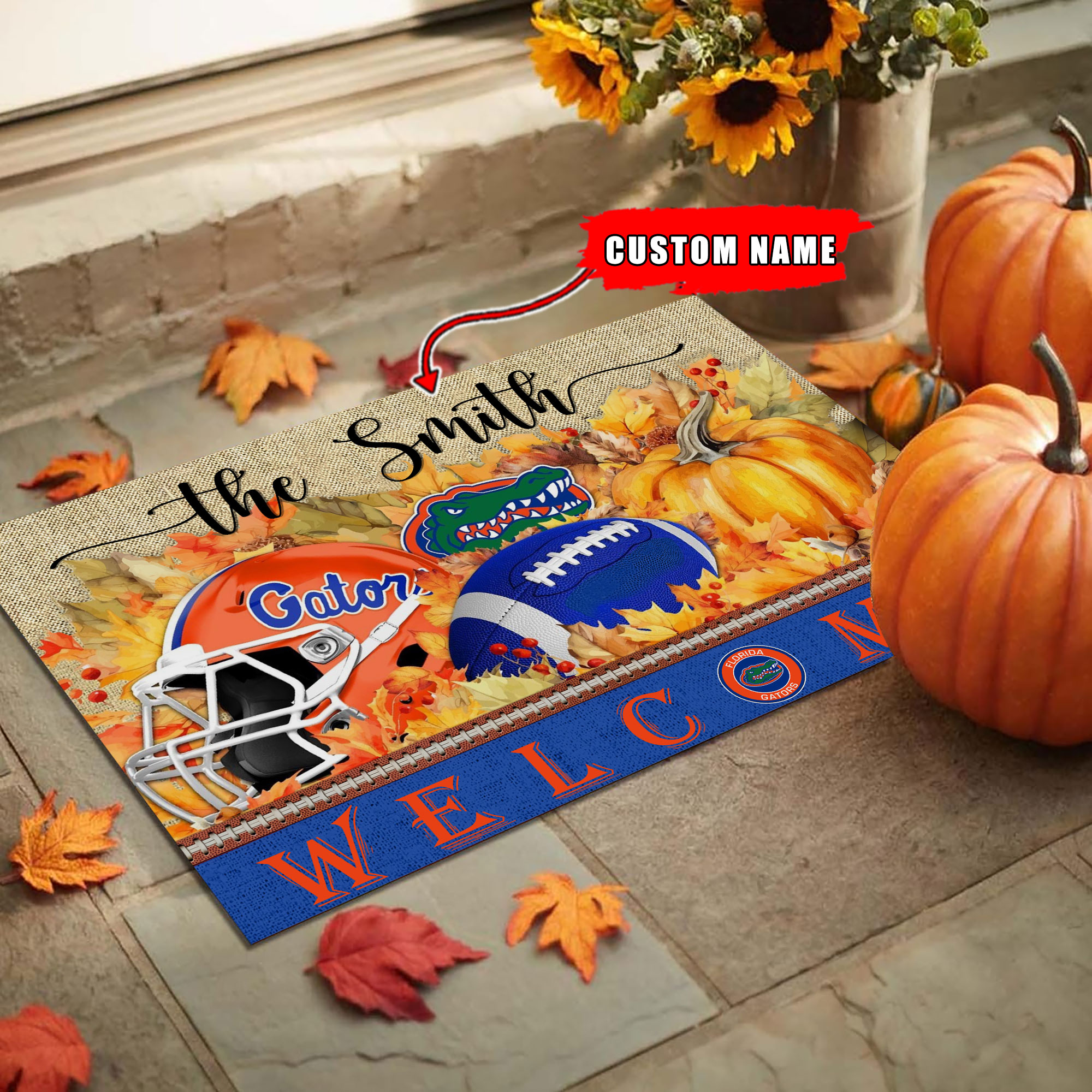 Sportswearmerch Florida Gators NCAA Welcome Fall Football Doormat For Fan
